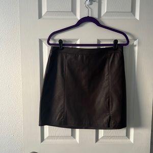 A&F Vegan Leather Mini Skirt in brown